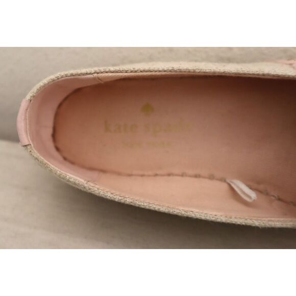 Kate Spade Women Sz 5.5B Pink Gwendolyn Scalloped Espadrille Leather Flats - Picture 5 of 14